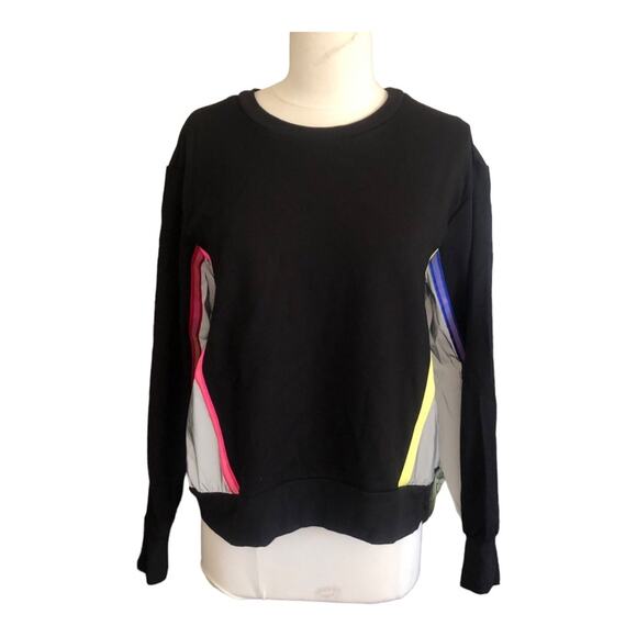 Terez Women’s Made In USA Glow Gear Reflective Neon Sweatshirt Multicolor - Picture 1 of 15